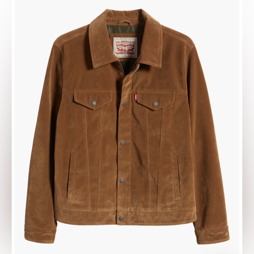 Levi’s | Brown Snap Faux Suede Vintage Trucker Jacket Western Cowboy